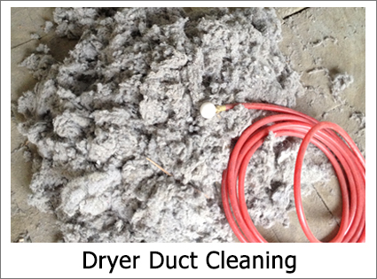 Dryer vent being cleaned to remove built up lint